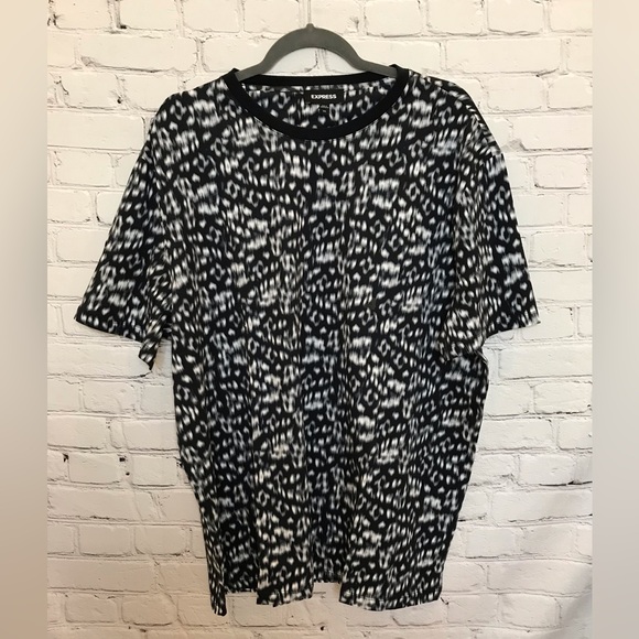 Express Men’s Blurred Abstract Perfect Pima Cotton T shirt size XXL NWT - Picture 4 of 8